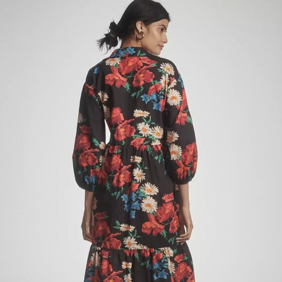 NWT Anthropologie's The Bettina Tiered Shirt Dress by Maeve Petite Small - Picture 2 of 7